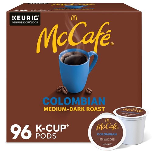 McCafe Colombian Coffee K-Cup Pods - Medium Roast, 96 Count (4 Packs of 24)