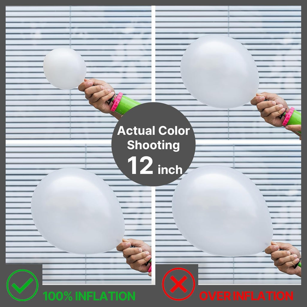 PartyWoo Pearl White Balloons - 145-Piece Metallic Latex Balloon Arch Kit for Weddings & Parties | 5-12 Inch Sizes