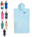 COR Surf Poncho Changing Towel Robe with Hood and Front Pocket for Kids, Doubles Up As Beach Towel and Blanket, Made of Quick Dry Microfiber, Fits Ages 3-8 Years Old (Light Blue, one Size fits Most)