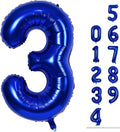 Skiennix Navy Blue Number 3 Balloon - 40In Large Foil Balloon for 3rd Birthday Party Decor