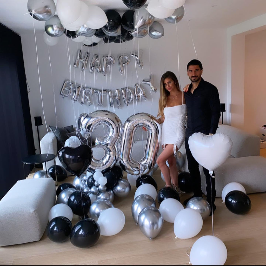 Silver Number 30 Balloon - 40 Inch 30th Birthday Decorations for Kids & Adults | Elegant Party Supplies