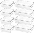 Skiennix 8 PCS Clear Plastic Drawer Organizer Tray - Versatile Acrylic Bins for Makeup, Office & Kitchen