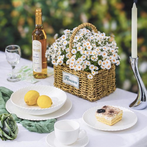 HOMBENE DINNERWARE NOT ONLY FOR DINNER 16 Piece Dinnerware Sets with Dishes, Bowls and Plates, Porcelain Dinner Set for 4, White, Glossy, Round, All Occasions