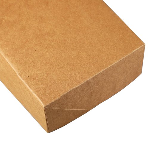Nexboraque 100 Pack Disposable Paper Trays, Rectangular Kraft Food Containers Foldable Boxes, 4 Corner Pop Up Cardboard Food Trays for Fast Food, Nacho, Snack, Stadiums, Theaters, Brown