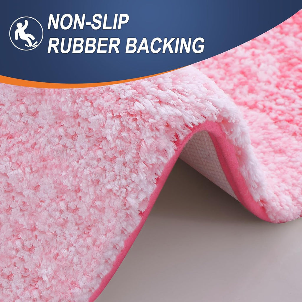 OLANLY Bathroom Rugs - Extra Soft Microfiber Mat with Rubber Backing | Quick Dry, Machine Washable, 36x24, Pink