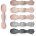 Simka Rose Silicone Baby Spoons - Self Feeding Infant Spoons (6 Pack) | Easy on Gums, Dishwasher Safe, 6 Months+