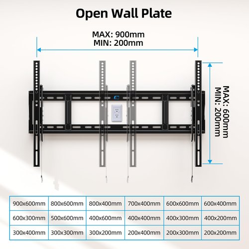 HOME VISION Heavy Duty TV Wall Mount for Large TVs 60-120 Inch, Tilting TV Wall Mount, Max VESA 900x600, Holds up to 220lb, Fits 16/18/24/32 Inch Studs
