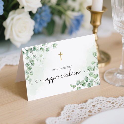 CYGGUN 25 Pcs Funeral Thank You Cards with Envelopes, Bulk 4×6 Sympathy Card Watercolor Eucalyptus Leaves Bereavement Thank You Cards, Message Inside for Funeral Family Friends Loved Ones