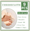 WMKGG Reusable Unbleached Cotton Cheese Cloth - 20x20 Inch Fine Mesh for Straining & Cooking