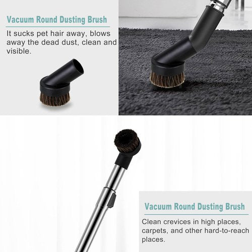 RDEXP Round Dust Brush 25mm Horse Hair 1.25" Vacuum Attachment Replacement,Perfect for Vacuuming Sofas and Baseboards,Use a Rubber Will Help It Fit Better