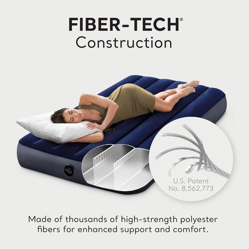 Intex Dura-Beam Twin Air Mattress - Plush Top & 2-in-1 Valve | 75 x 39 x 10 Inches