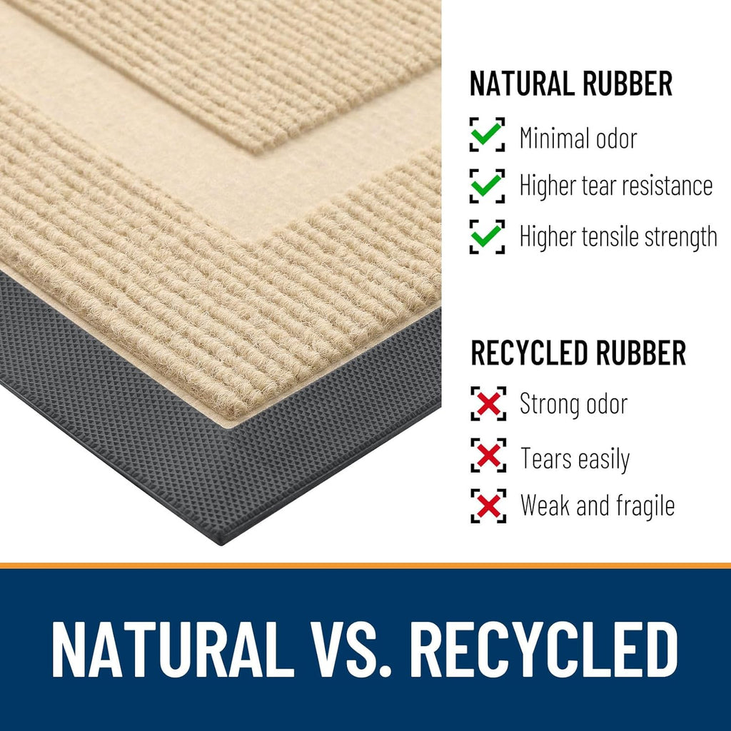 OLANLY Waterproof Front Door Mat - All-Season, Fade Resistant, Easy Clean | 47x17 Inches, Beige