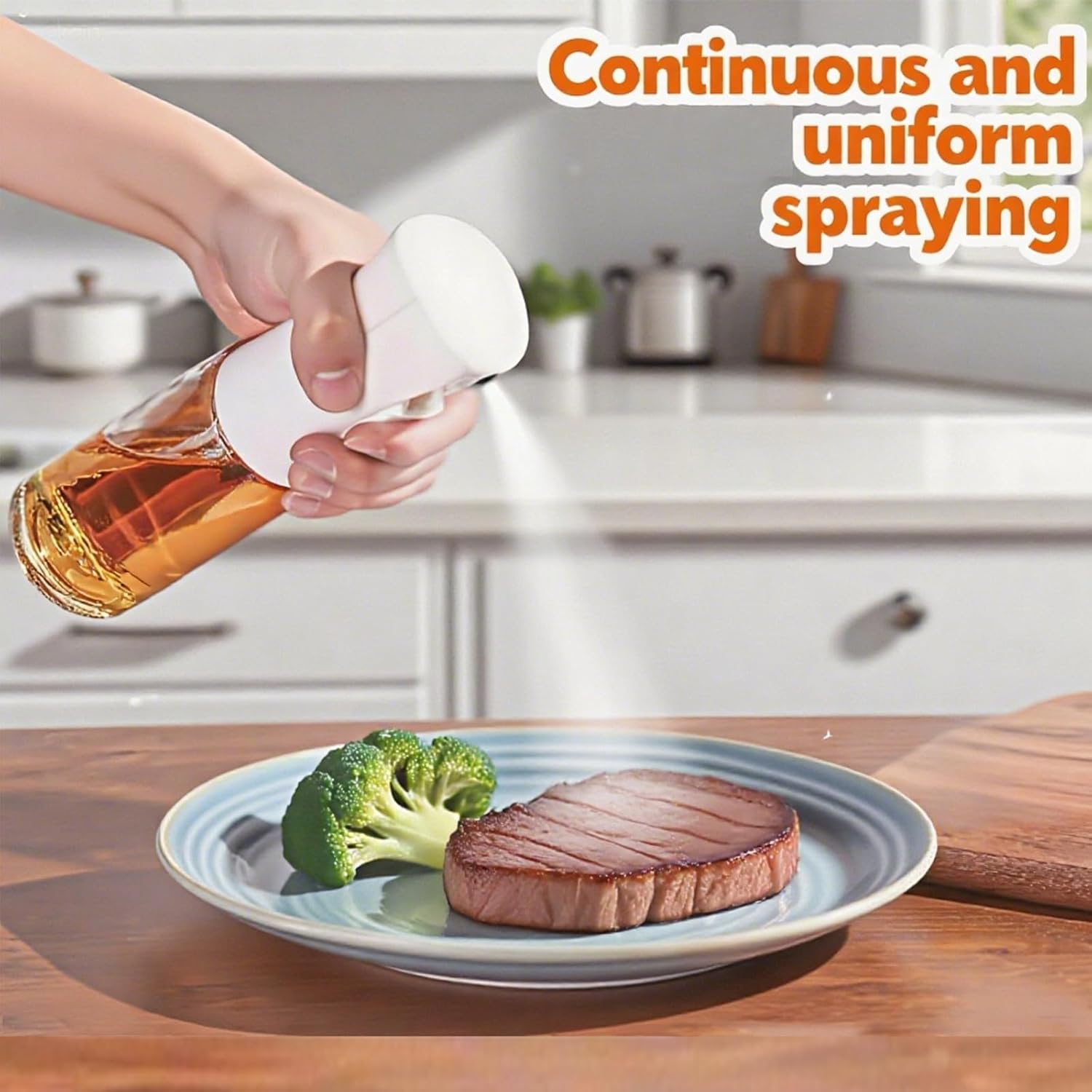 Olive Oil Sprayer - 220ml Glass Dispenser for Cooking | Food-Grade Premium Spray Bottle with Portion Control