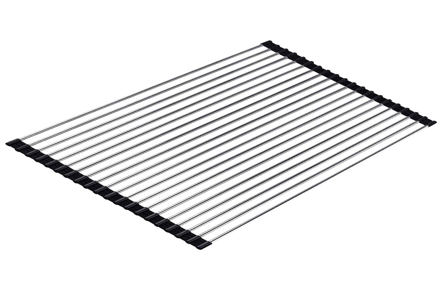 Ahyuan Roll up Dish Drying Rack Over The Sink Kitchen Roll up Sink Drying Rack Portable Dish Drainer Foldable Dish Drying Rack (Black, 20.5''X14'')