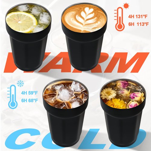 DITOSH Insulated Coffee Tumbler 15.2oz 450ml Travel Coffee Mug 316 Stainless Steel Direct Drink Opening Leakproof Lid Reusable Insulated Coffee Mug Hot and Cold Ideal Travel Mug for Coffee Lover