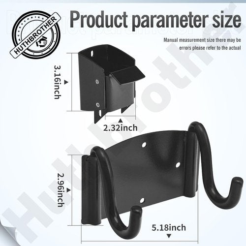Huthbrother Wheelbarrow Storage Bracket - 90 lbs Capacity with Top Lift Latch | Ideal for Garden & Workshop