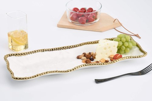 Pampa Bay Golden Salerno Porcelain Rectangle Serving Piece