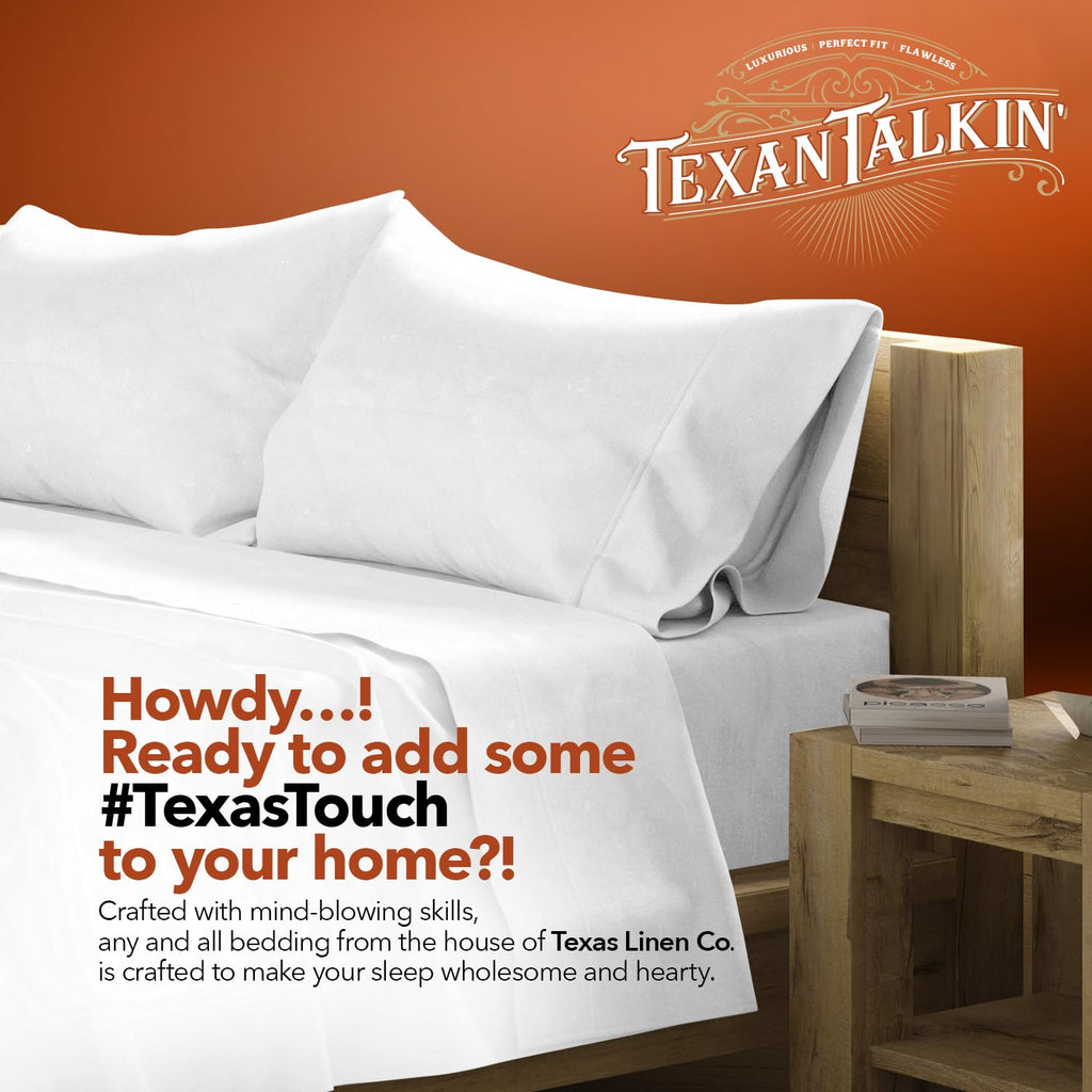 TEXAS LINEN CO. 100% Egyptian Cotton Pillow Cases Set of 2, Texan Talkin' Damask 600 Series Standard/Queen Pillowcase for Sleeping (Ivory Stripe), Cooling Extra Long Staple Sateen Bed Pillow Cover