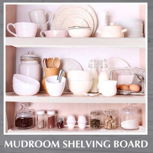 Hoolerry 3 Sets Wire Shelf Covers Wood Wire Rack Covers for Shelving Pantry Closet Removable Closet with 18 Grain Stickers for Pantry Home and Kitchen Organization(24 x 12 Inch,White)