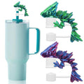 Habbiful 2 PCS Dragon Straw Toppers for Stanley Cups Silicone 3D Printed Dragon Straw Covers Compatible with Stanley 30 & 40oz Cup Accessories for Gifts Birthday Party Decoration