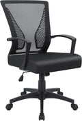 Furmax Ergonomic Office Chair - Mid Back Mesh Design with Lumbar Support & Armrests | Black
