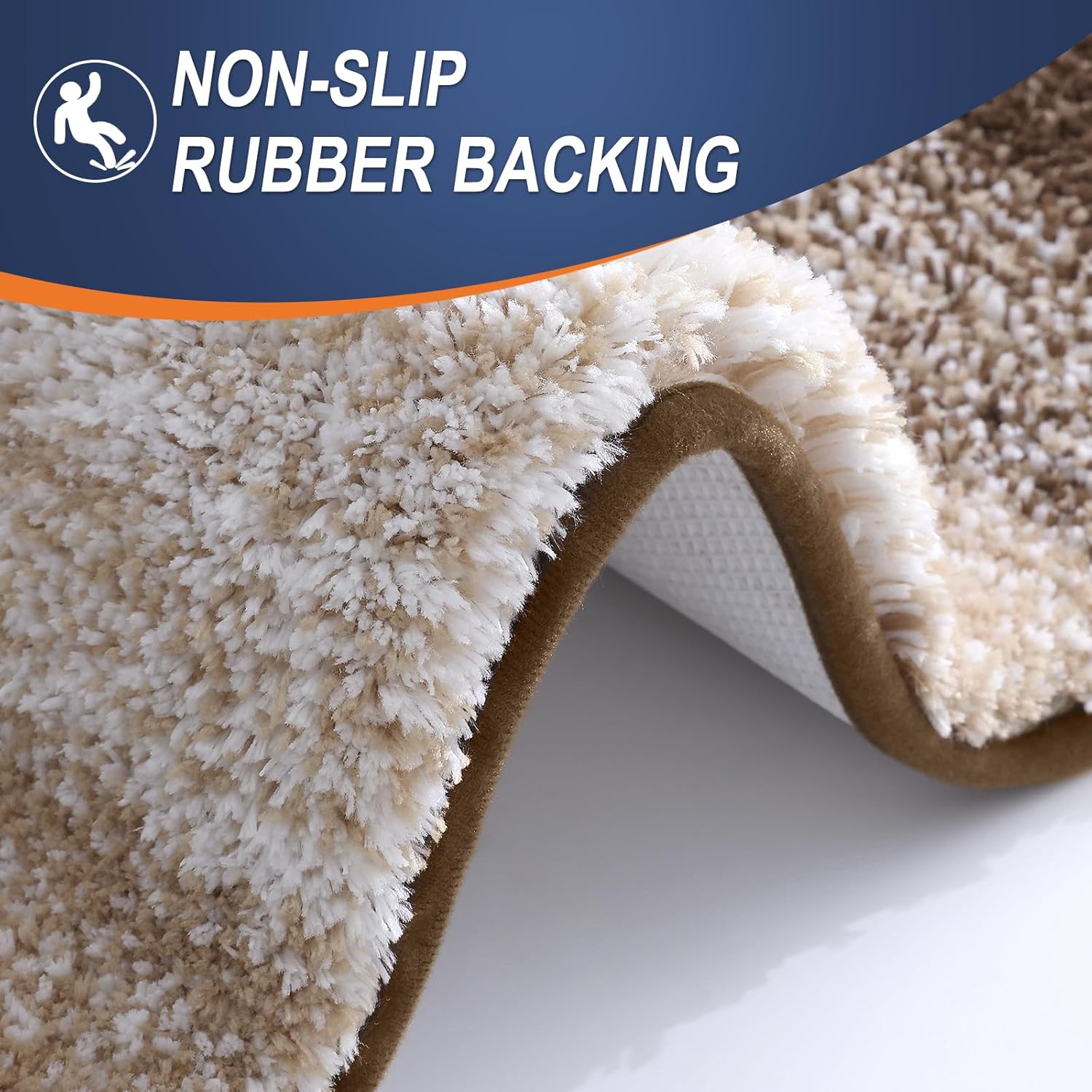 OLANLY Bathroom Runner Rug - Extra Soft Microfiber Mat, Quick Dry & Washable | 59x20, Light Brown