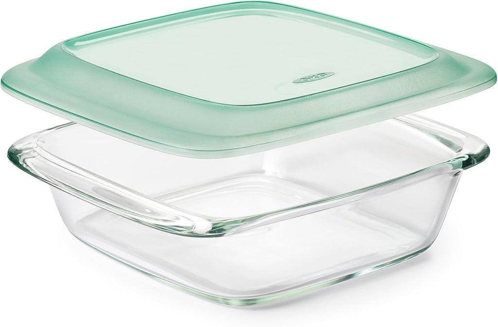 OXO Good Grips Glass Baking Dish Set - Freezer-to-Oven Safe, 3 Qt & 2 Qt with Lids | Clear, 9 x 13 & 8 x 8