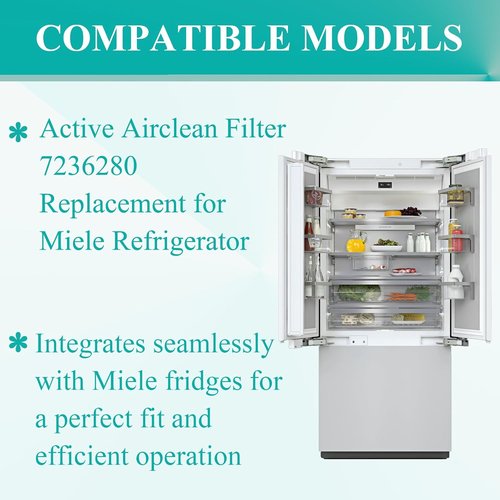 Miele Active AirClean Filter - 6 Pack Odor-Absorbing Fridge Filter for Refrigerators & Freezers