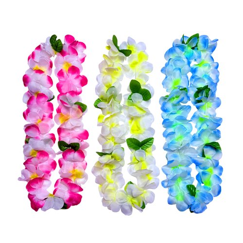 SOLARFEELING 6 Counts Hawaiian Leis for Luau Party Supplies, Tropical Flower Lei Decorations, Premium Artificial Leis for Wedding, Graduation, Beach & Birthday Party Favors