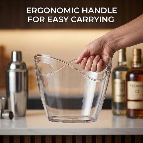 2 Pack Ice Bucket - 4L Clear Acrylic Ice Buckets for Parties, Mimosa Bar Supplies Beverage Tub for Champagne Beer Sparkling Wine Cocktails