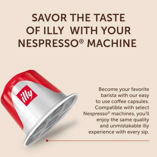 illy Espresso Compatible Capsules, Coffee Pods for Nespresso Original Line Machine, Classico Medium Roast, 100% Arabica, Premium Italian Coffee, Single Serve, 10 Count, 5 Pack