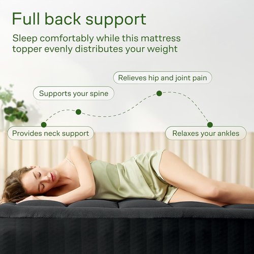 Niagara Ultra Soft King Size Mattress Topper - Bamboo Viscose Pillow Top for Back Support | Naturally Cooling, Black