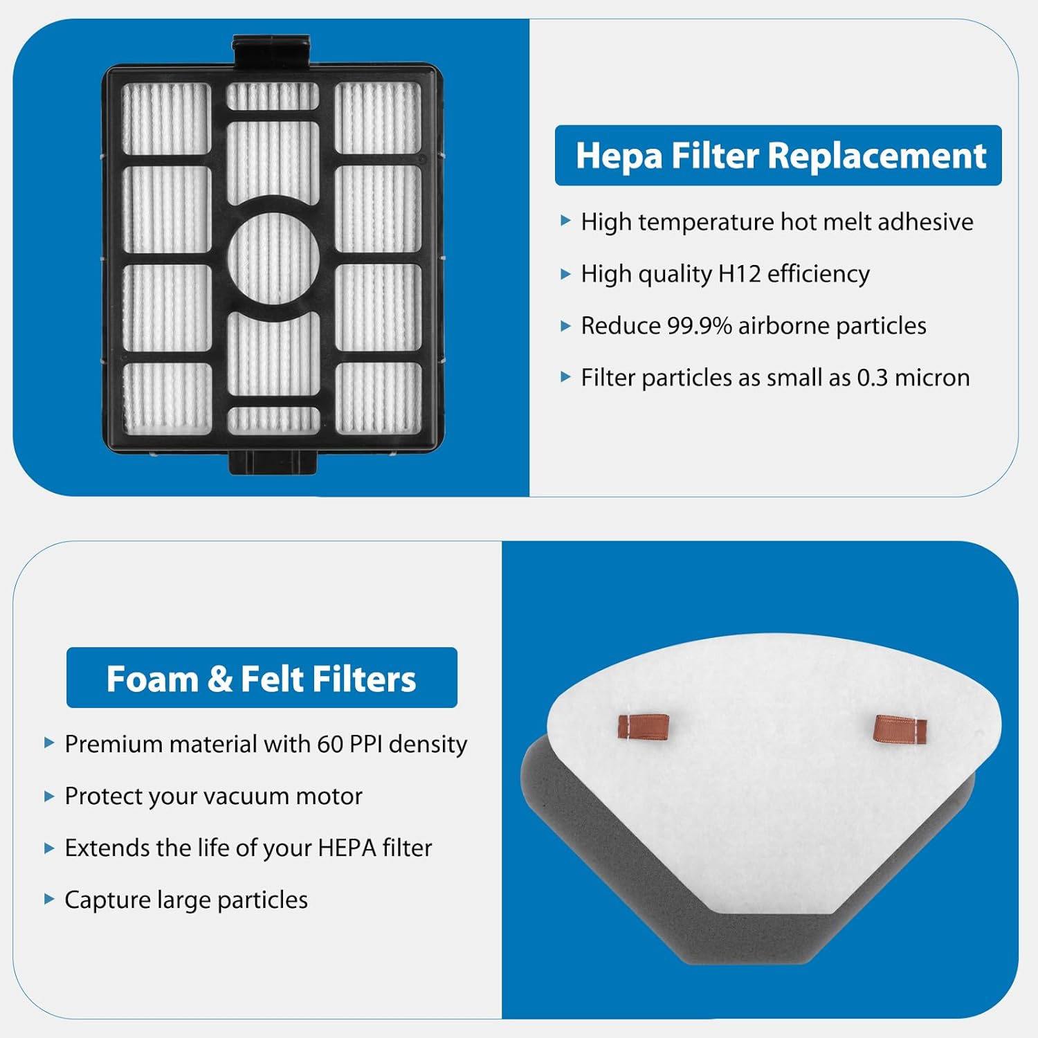 Shark Replacement HEPA Filter & Pre-Motor Filter Set - 2 Auto-Empty Docks + 4 Handheld Filters