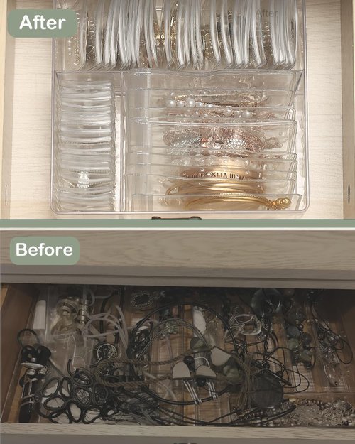 2 Pack 4 In 1 Acrylic Jewelry Organizers and Storage with 120 Portable Anti Tarnish Jewelry Bags, Clear Jewelry Box Organizer, Travel Jewelry Case for Earrings/Rings/Necklaces for Women Girls