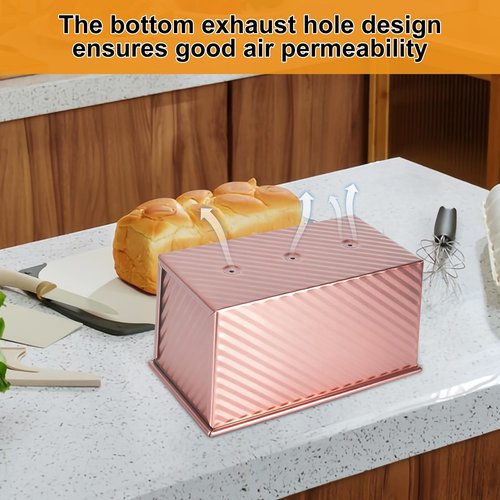 XIRUOXINKEMAO 2 PCS Pullman Loaf Pan With Lid, 2.2 LB/1 LB Sandwich Bread Loaf Pan, Non-Stick Bread Loaf Baking Pan With Lid, for Baking Bread, Sandwiches and Toast