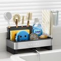 Nacial Kitchen Sink Caddy Organizer - Rustproof 304 Stainless Steel with Brush Holder & Towel Racks