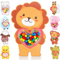 Diltik 36 PCS Valentine's Day Cards for Kids with Treat Holders - Classroom Exchange Greeting Cards for Boys and Girls, DIY Candy Card Favors for School Party Valentines (Candy Not Included)-Animals