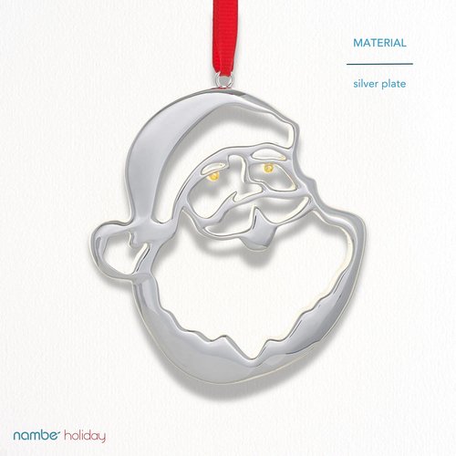 Nambé Jolly St. Nick Ornament – Silver and Gold-Plated Holiday Decoration for Christmas Tree, Festive Indoor Seasonal Accent, Elegant Holiday Mantel Display, and Thoughtful Gift for Home Décor