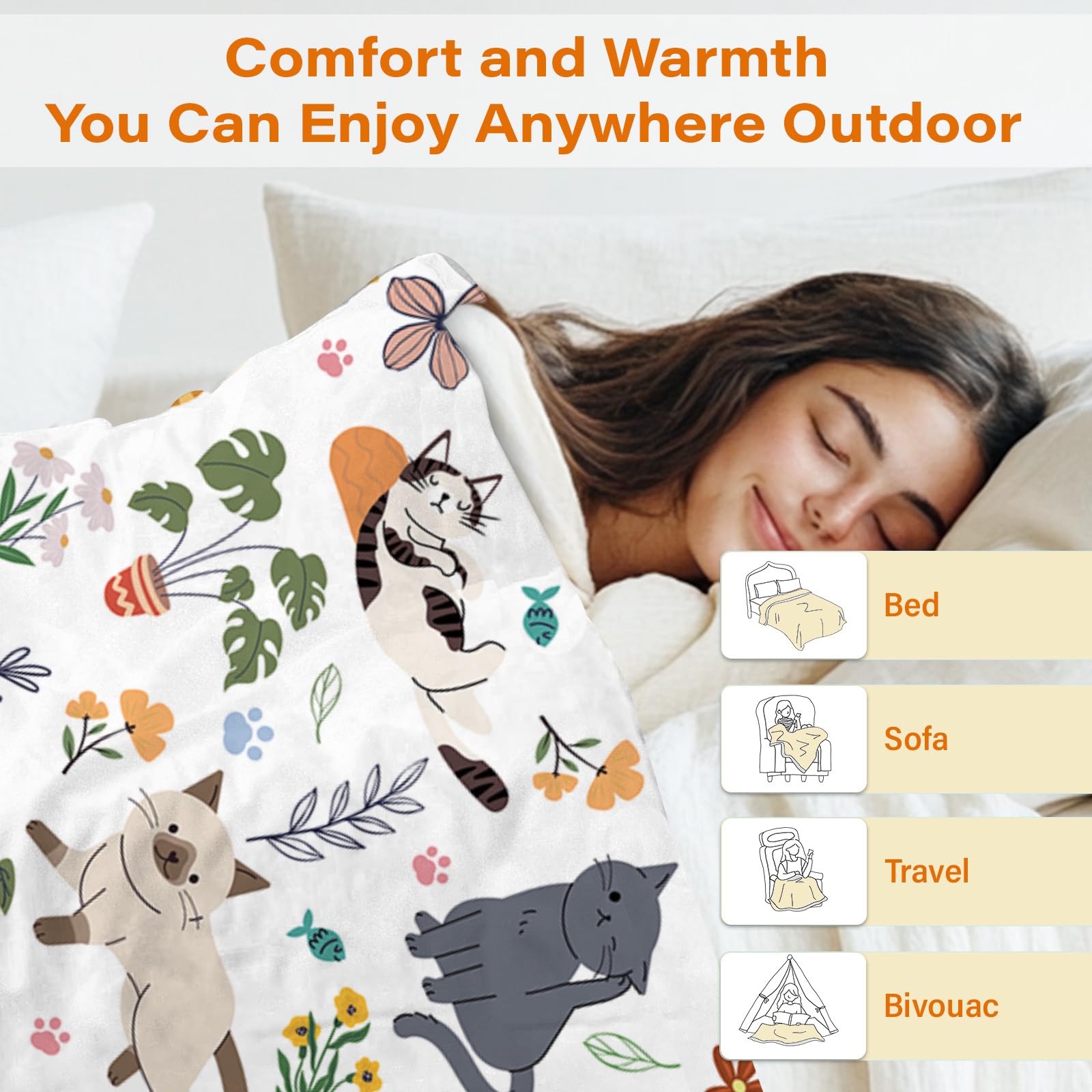 Fox Blanket for Fox Lovers, Soft Flannel Foxes Gifts for Women, Girls, Foxes Blanket Gifts for Adults Friend, Birthday Blankets for Couch or Bed, Gifts for Christmas Thanksgiving 40x50