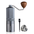 Manual Coffee Grinder With External Adjustable Stainless Steel Reticulate Pattern Hand Coffee Grinder, Suitable use for Various Places Such as Home Kitchens,Restaurants, Travel Etc. Grey.