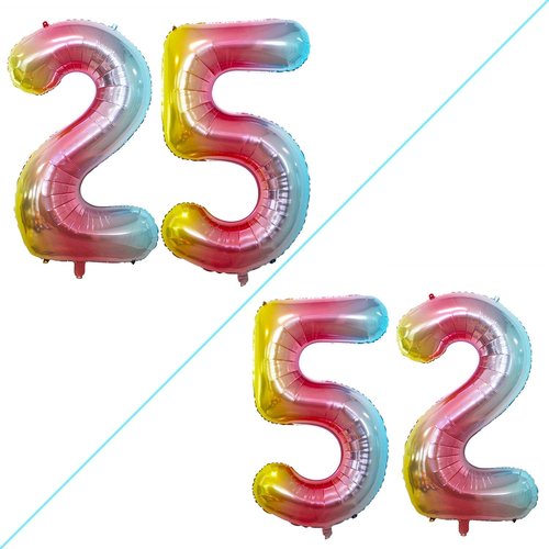GOER Jumbo 42-Inch Number 25 Balloons - Colorful Foil Helium Decorations for 25th Birthday Party