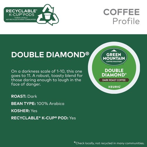 Green Mountain Coffee Roasters Dark Roast K-Cup Pods - Double Diamond, 96 Count Single-Serve Pods