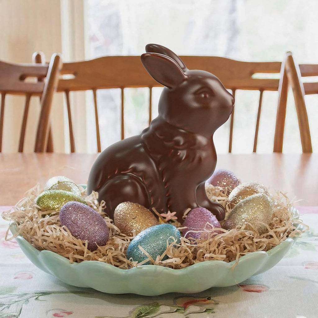 Zesua Easter Decorations - Elegant Ceramic Bunny Figurines Set of 2 | Modern Spring Home Decor