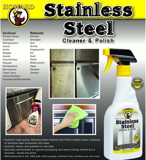 Howard Products Stainless Steel Cleaner for Appliances - Stainless Steel Cleaner and Polisher