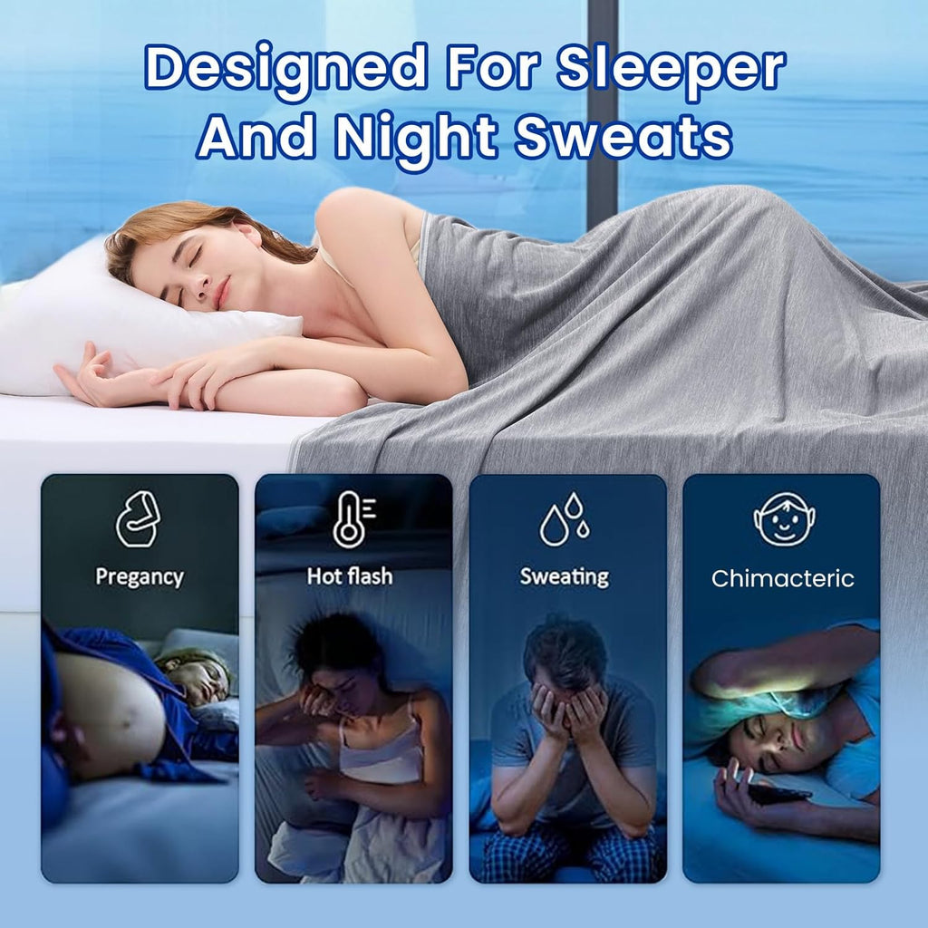 Topcee Cooling Blanket - Ultra-Cool Lightweight Queen Size (90"x90") | Absorbs Heat for Comfortable Sleep