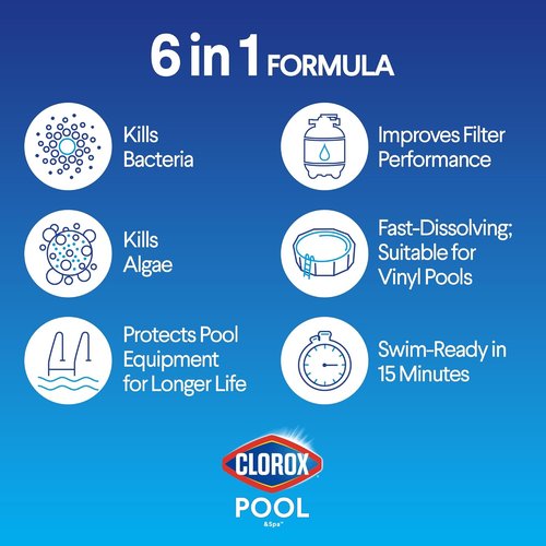 Clorox® Pool&Spa™ XTRABLUE® Shock - Kills Bacteria & Algae Fast, Swim-Ready in 15 Minutes | 12-Pack Granular