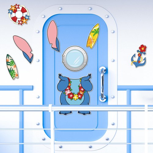 9Pcs Cruise Door Decorations Magnetic, Cute Large Nautical Cruise Door Magnets Decorations Reusable Refrigerator Magnets for Cruise Ship Door Decorations