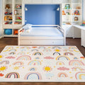 LTKOUGFAM Soft Kids Area Rug, Large Washable Space Mat, Non-Slip Cute Rainbow Weather Baby Crawling Floor Mat for Living Room Playroom Classroom Bathroom (59" x 39" S)