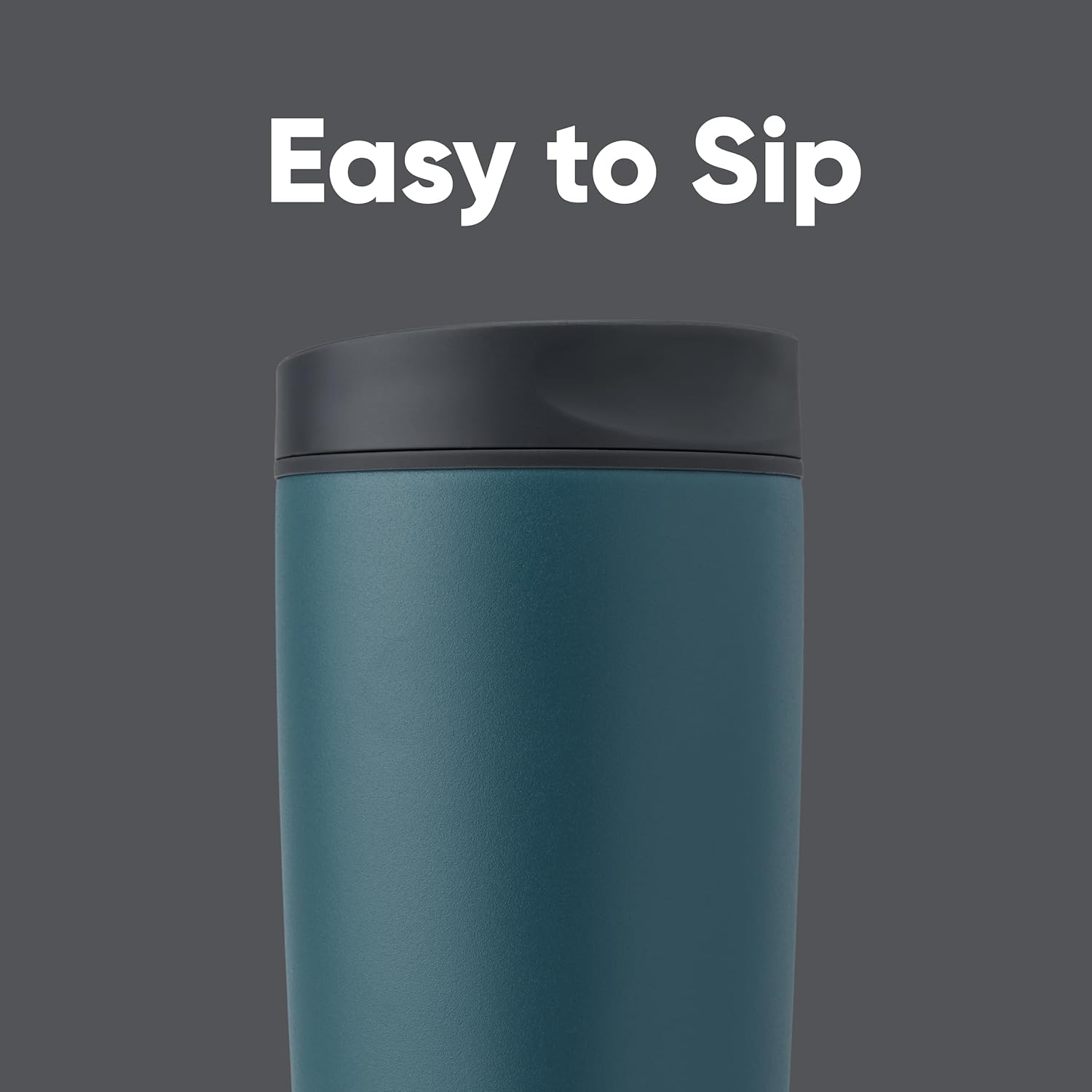 Owala SmoothSip Insulated Stainless Steel Coffee Tumbler - Reusable 20 oz Hot & Iced Coffee Mug | Grey/Blue