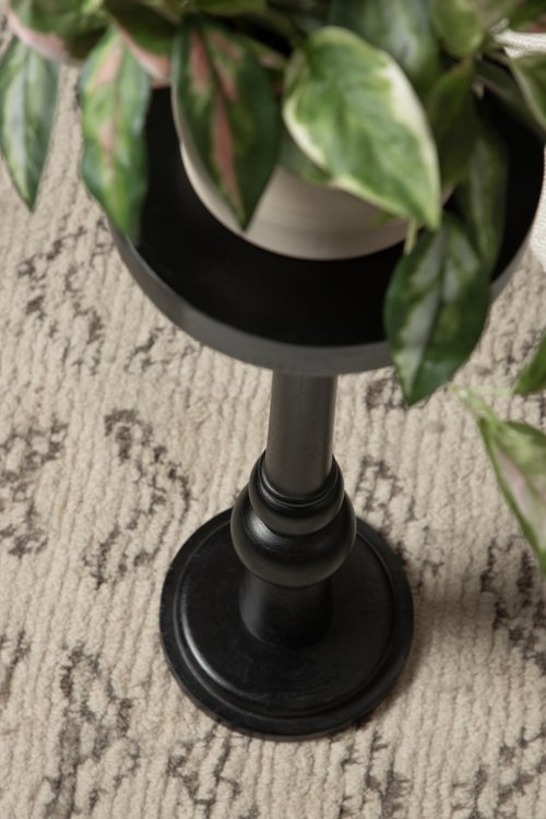 Kate and Laurel Wegner Traditional Wooden Round Drink Table; 8 x 23; Black; Elegant and Durable Pedestal Table for Use as Small Drink Table; Plant Stand; or Decorative Item Display